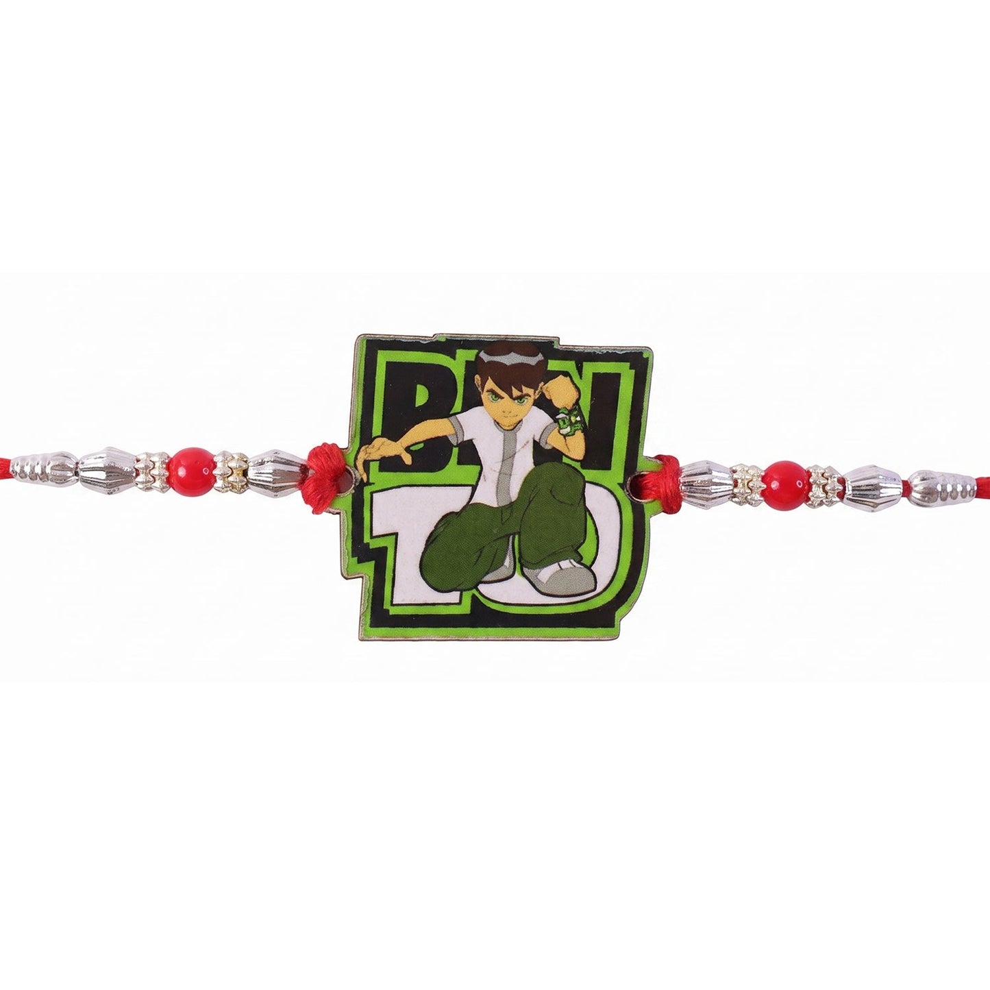 Cartoon Ben 10 Kids Rakhi with Red Beads – Rakhi for Brother