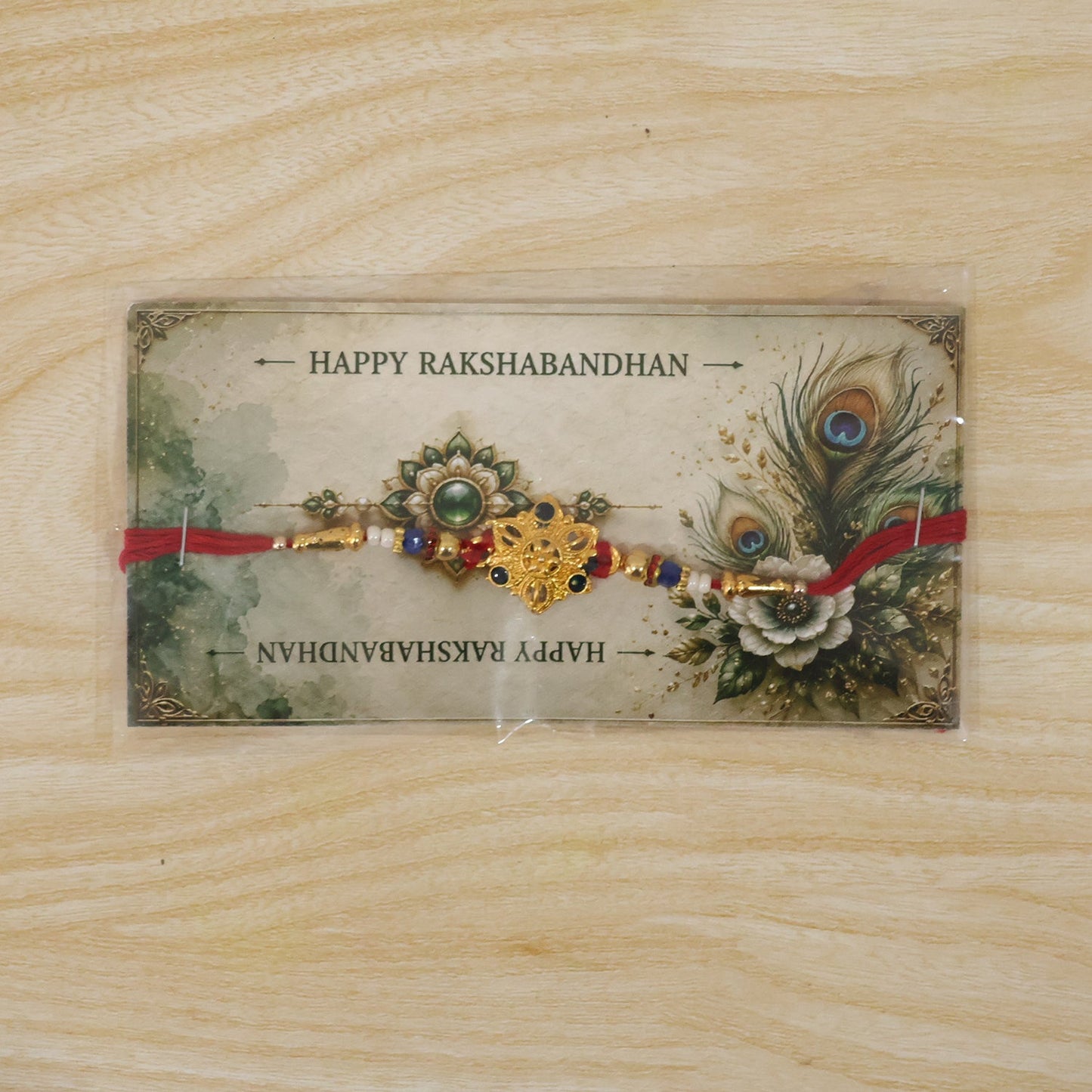 Royal Floral Kundan Rakhi for Brother Bhai Raksha Bandhan Festival Special Gift Set