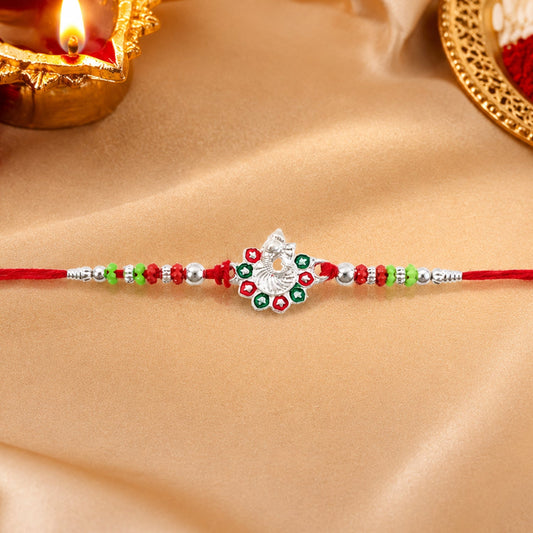 Traditional Ganesha Rakhi with Beadwork – Rakhi for Brother