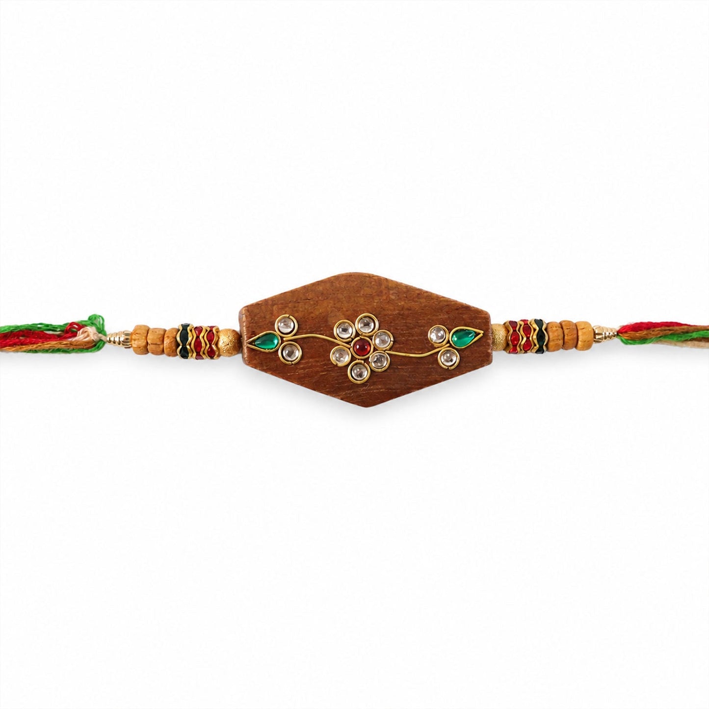 Floral Stone Studded Premium Designer Rakhi for Brother