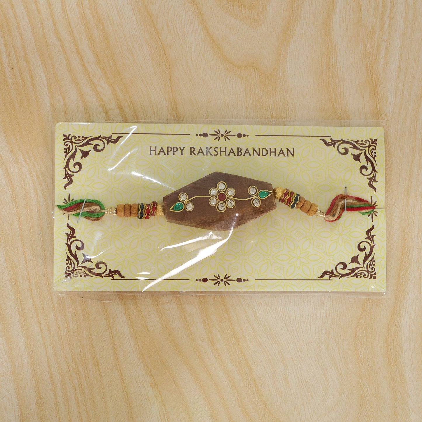 Floral Stone Studded Premium Designer Rakhi for Brother