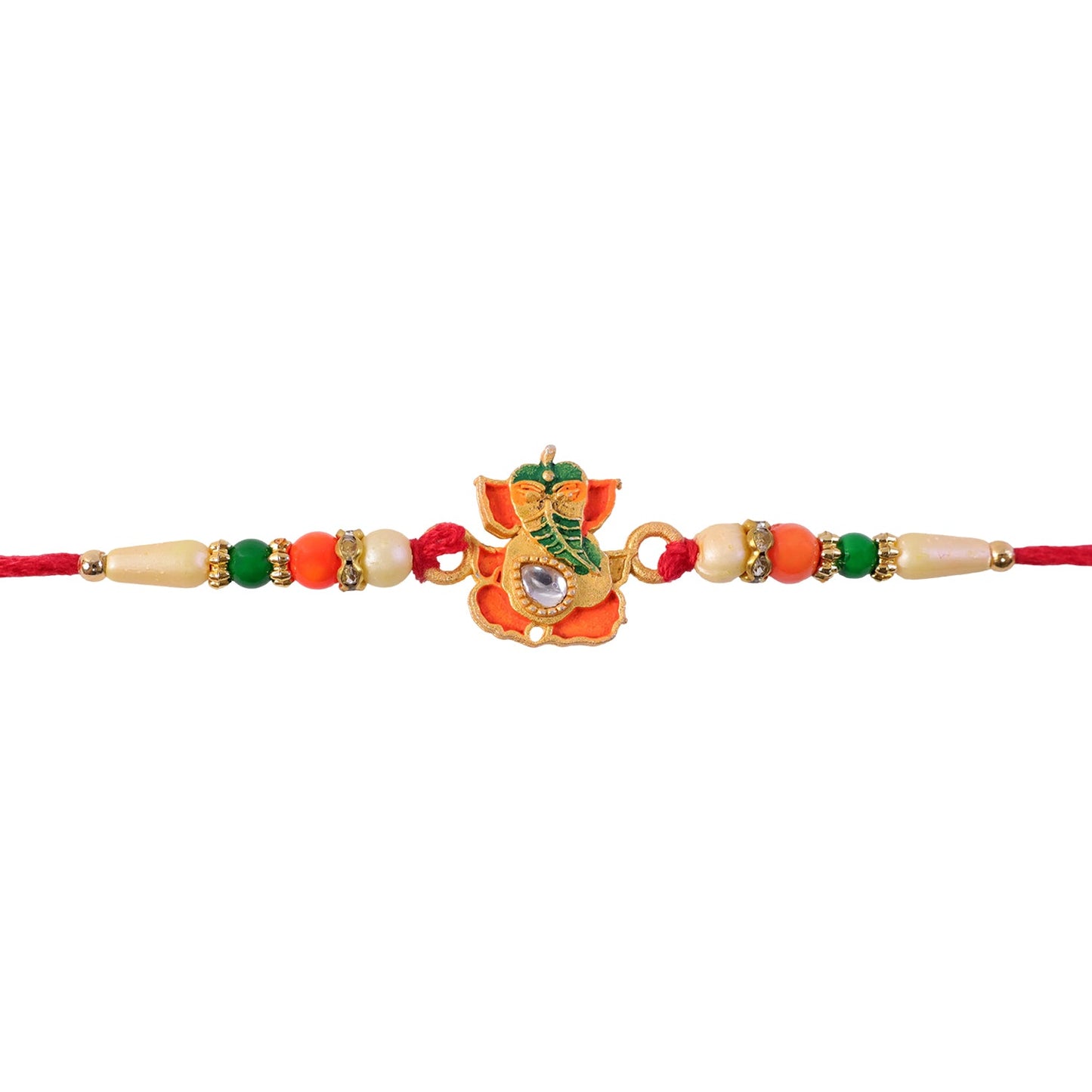 Lord Ganesha Character Premium Beaded Designer Rakhi for Brother