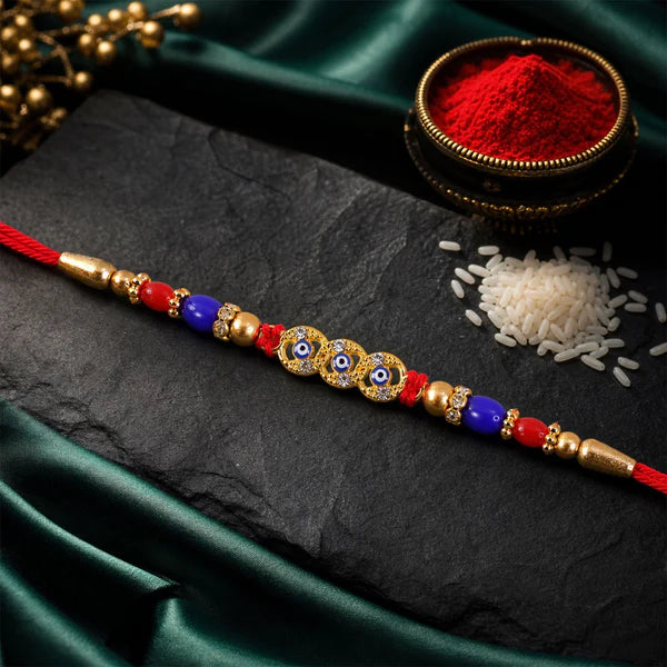 Evil Eye Rakhi for Brother – Stone & Beadwork Design