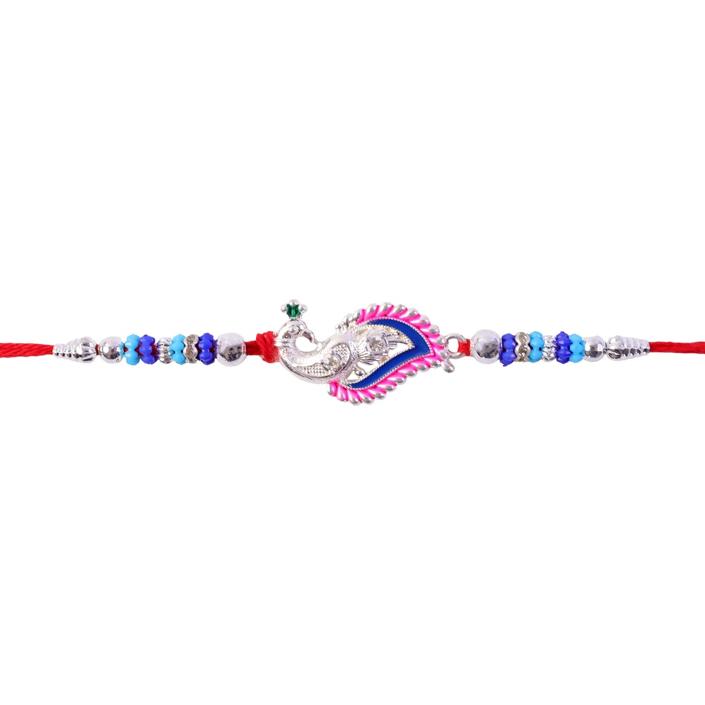 Peacock Curve Stone Studded Premium Designer Rakhi for Brother