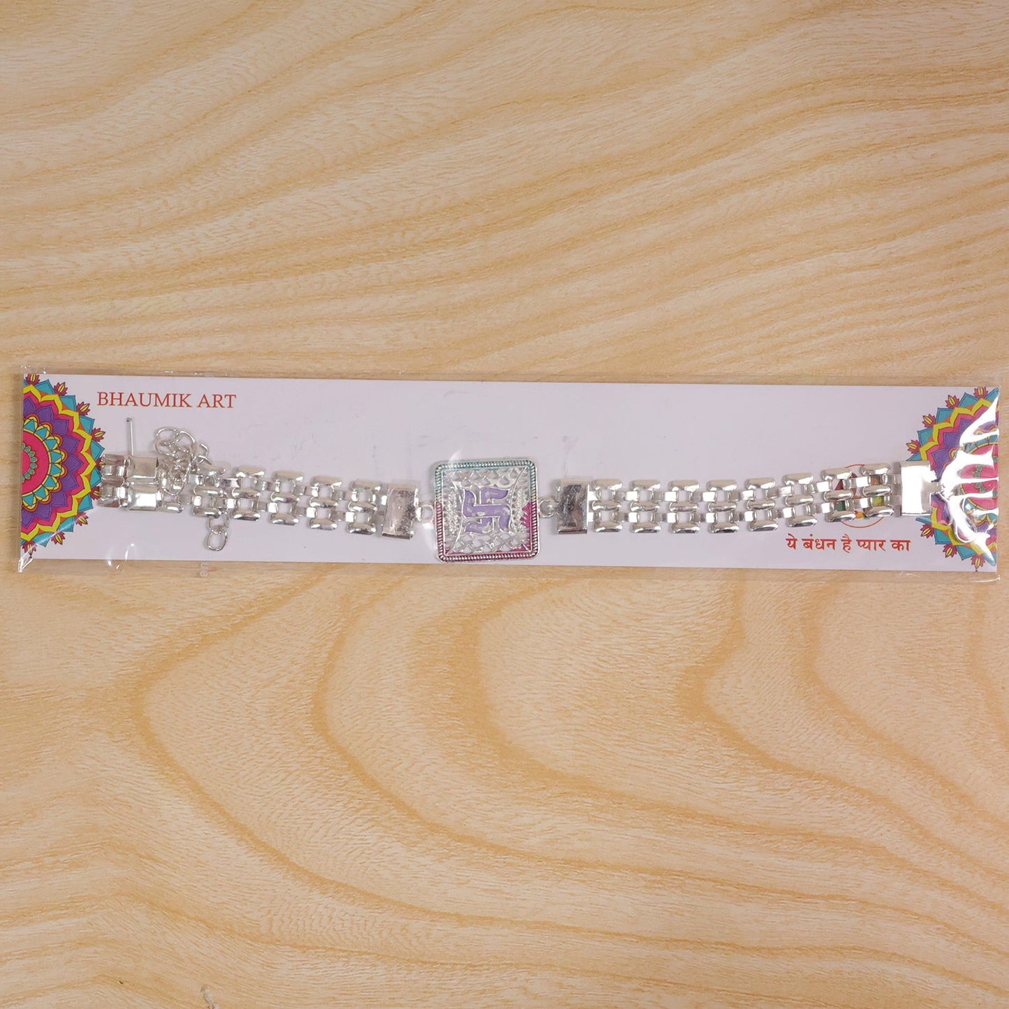Swastik Symbol Square Chain Style Premium Designer Rakhi for Brother