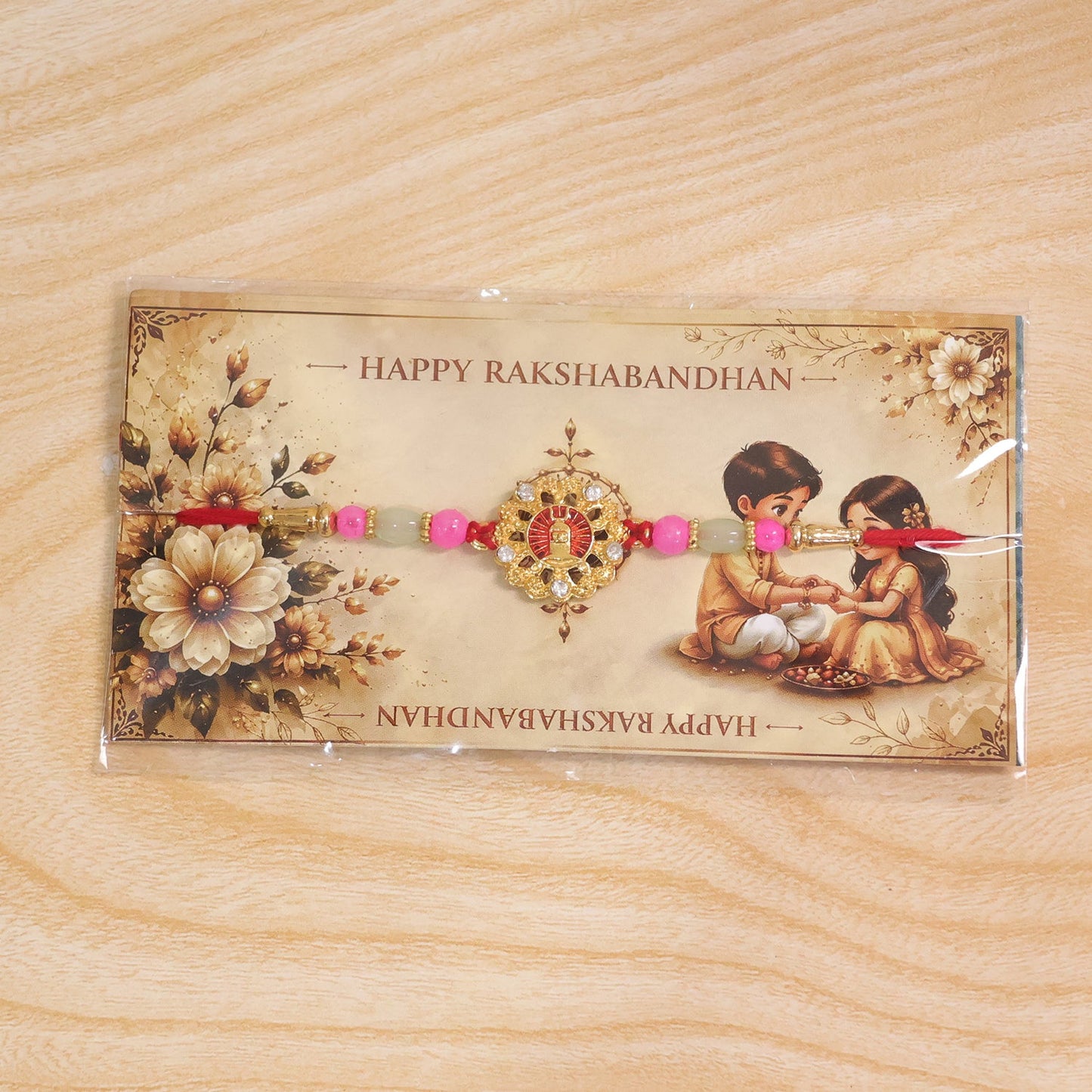 Divine Shivling Trishul Rakhi with Stones & Beads – Rakhi for Brother