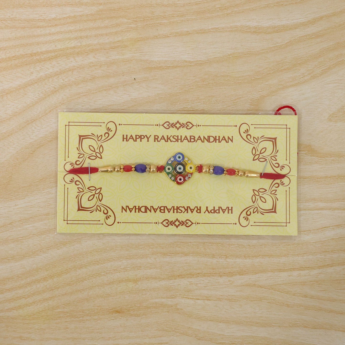 Evil Eye Motif Beaded Premium Traditional Designer Rakhi for Brother