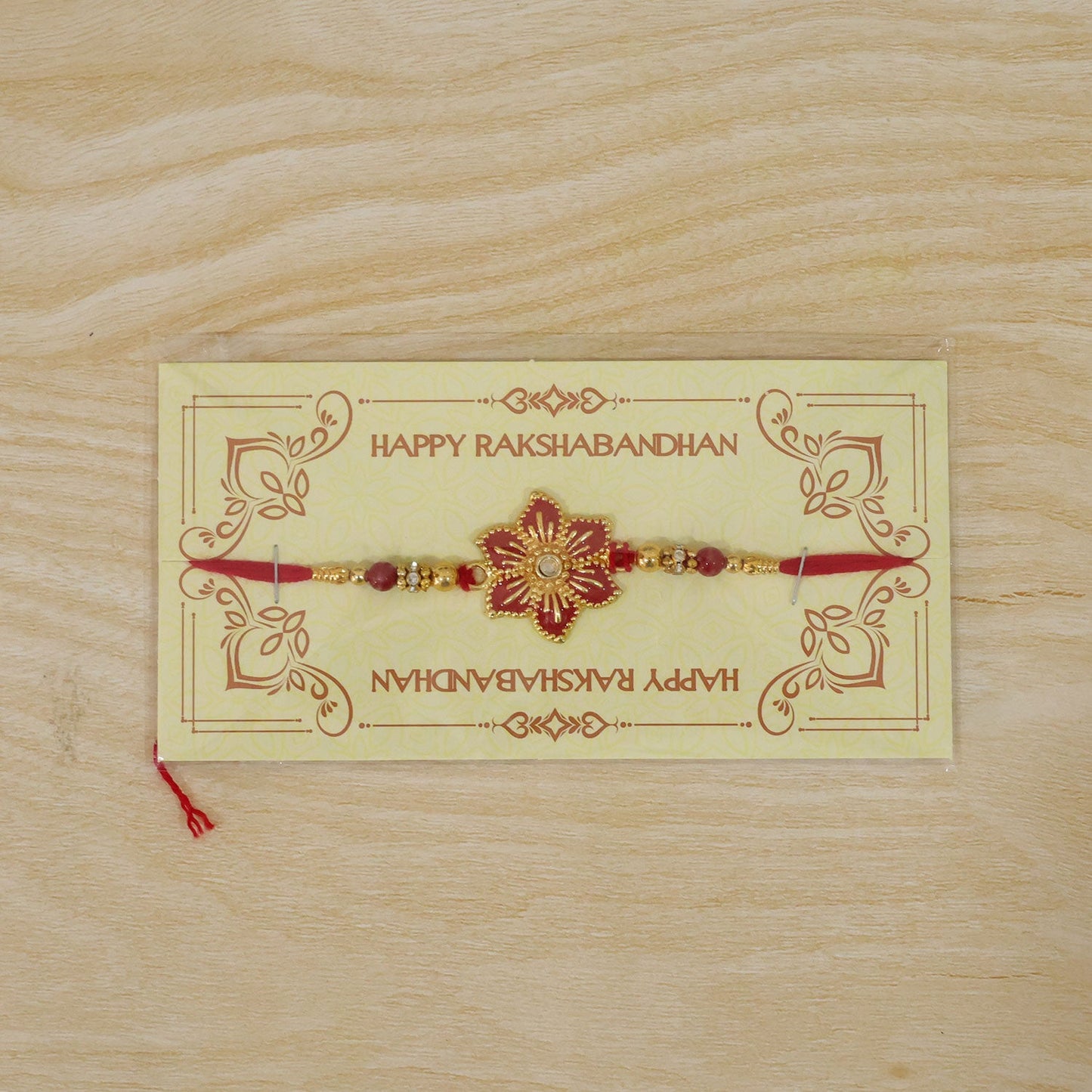 Floral Stone Studded Traditional Beaded Designer Celebration Rakhi