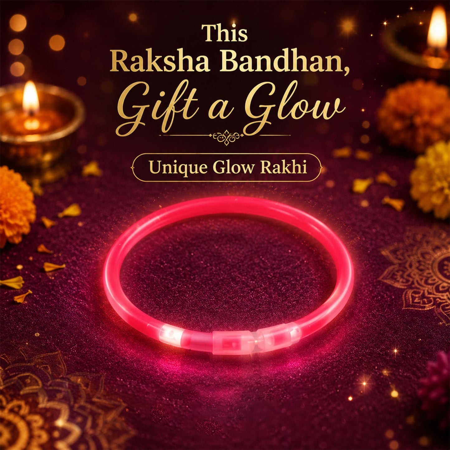 Bright Glow Band Kids Premium Festive Designer Celebration Rakhi