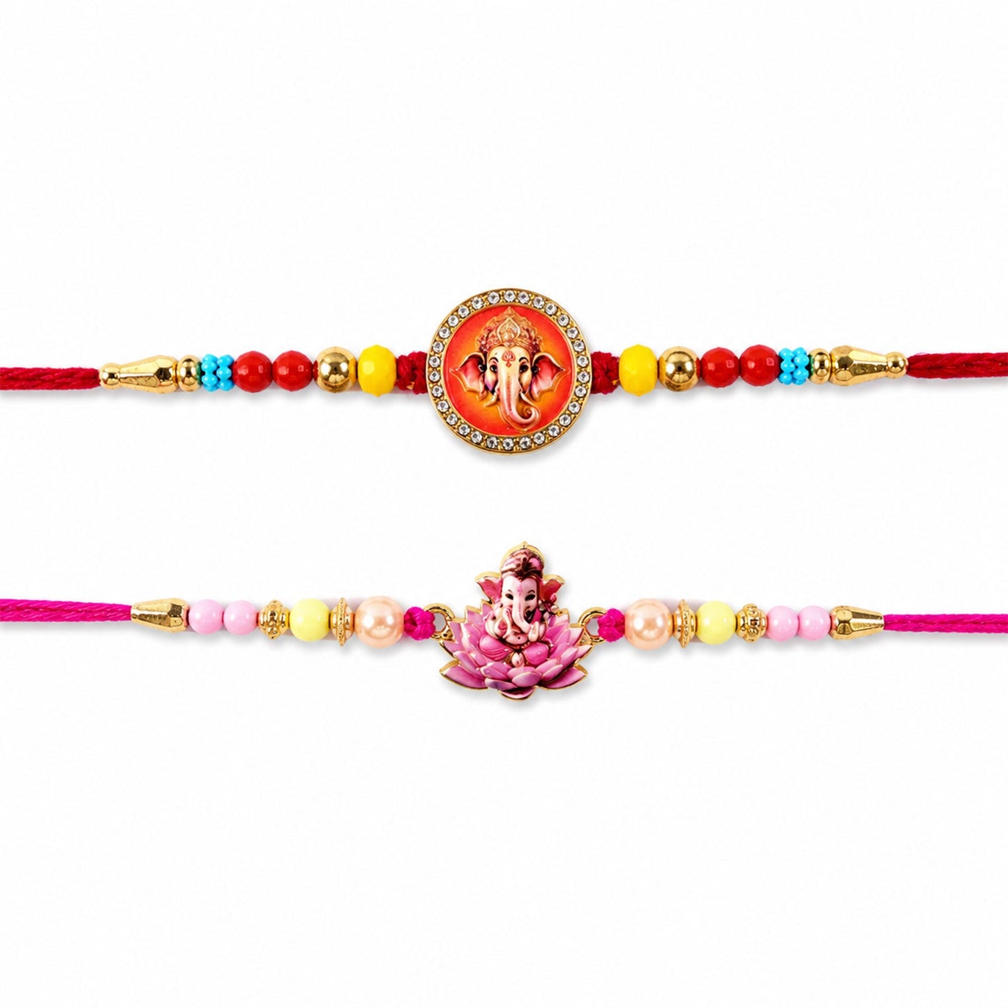 Traditional Beaded Designer Rakhi Combo for Raksha Bandhan (2 Pc)