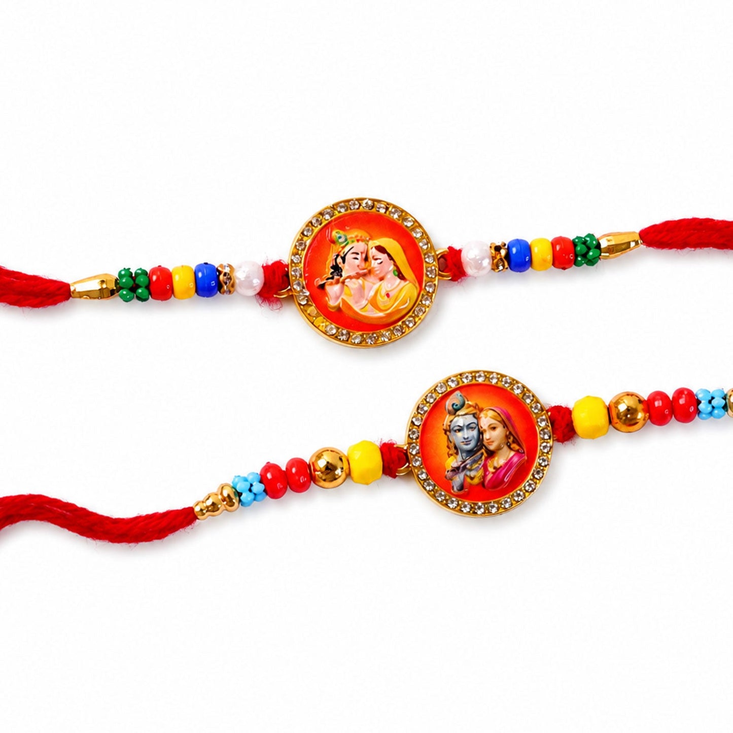 Round Motif Premium Rakhi Combo for Raksha Bandhan Gift (2 Pc)