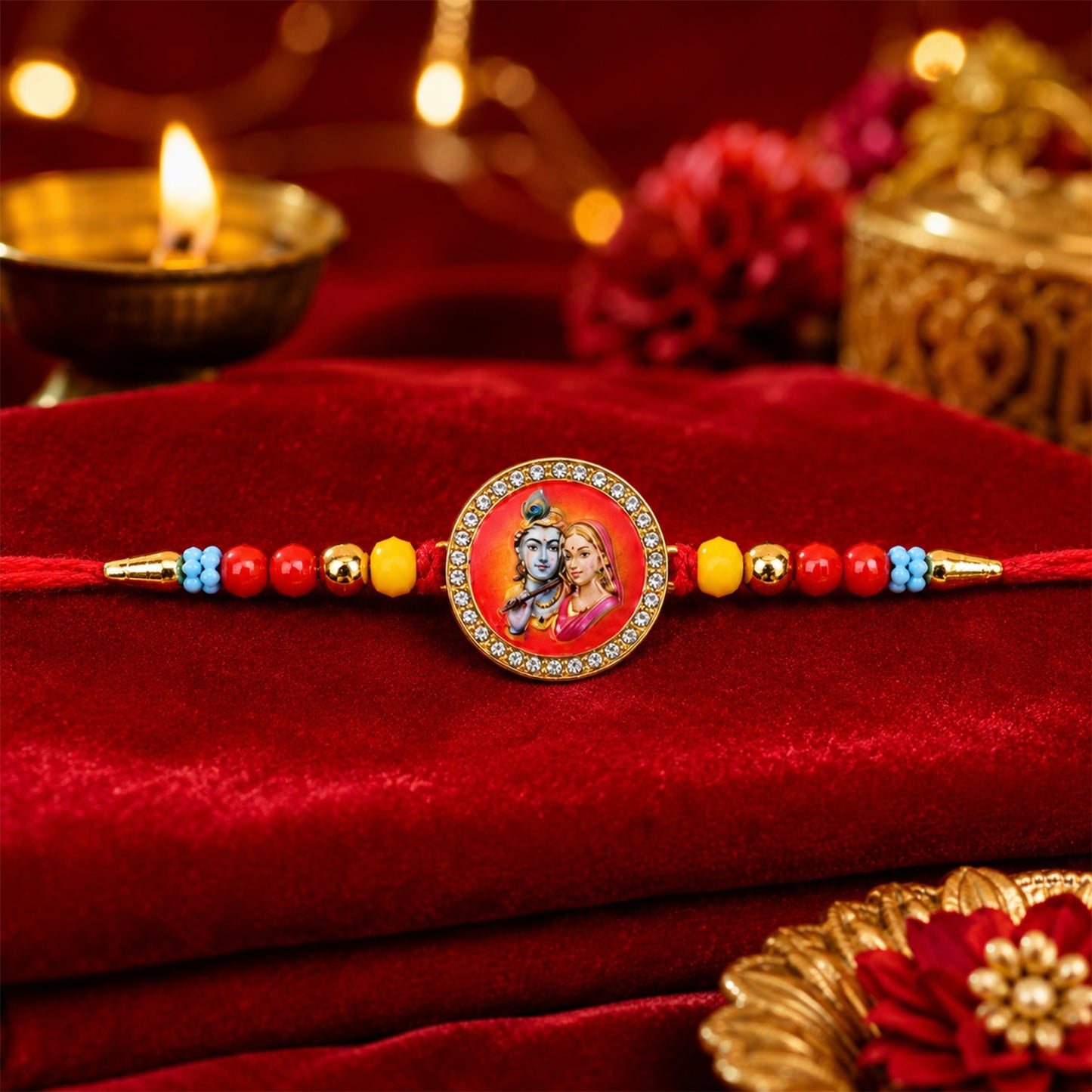 Devotional Designer Rakhi Combo Set for Raksha Bandhan Gift (6 Pc)