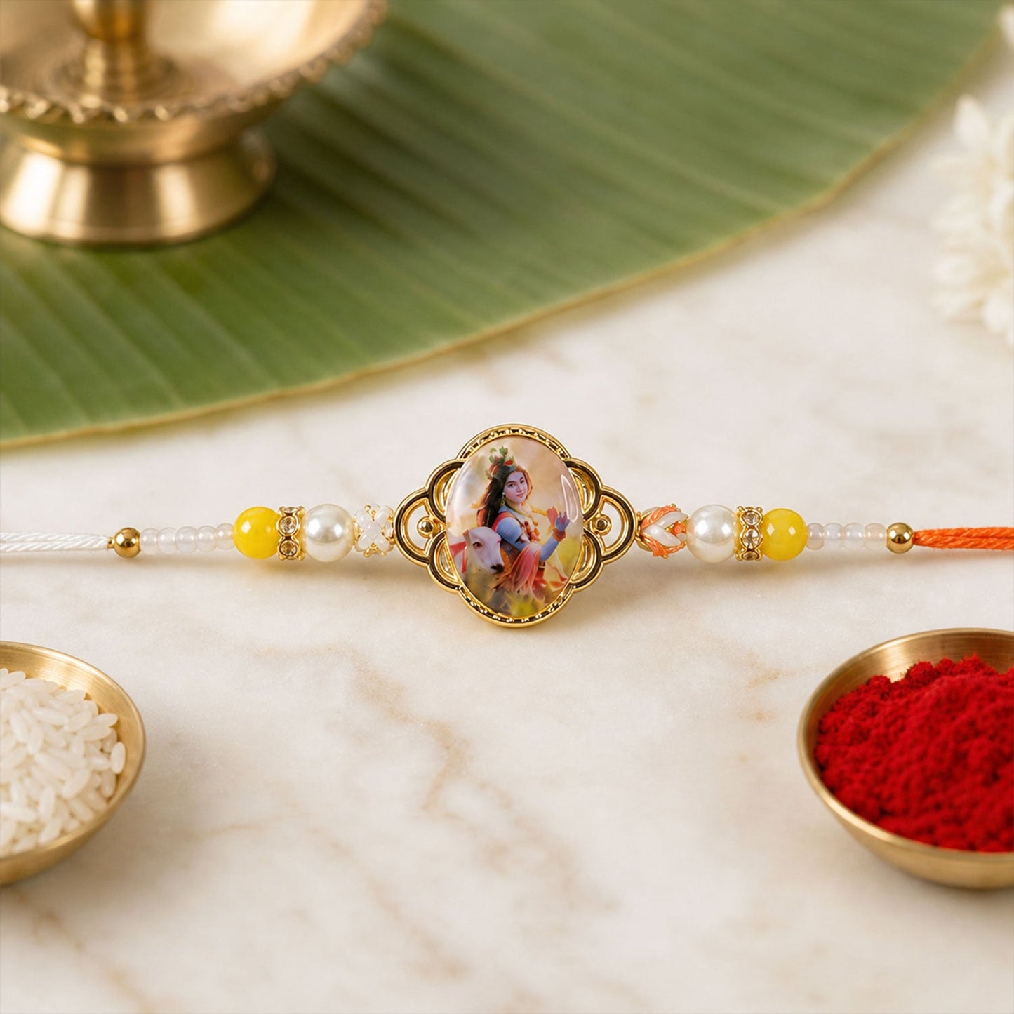Devotional Designer Rakhi Combo Set for Raksha Bandhan (7 Pc)