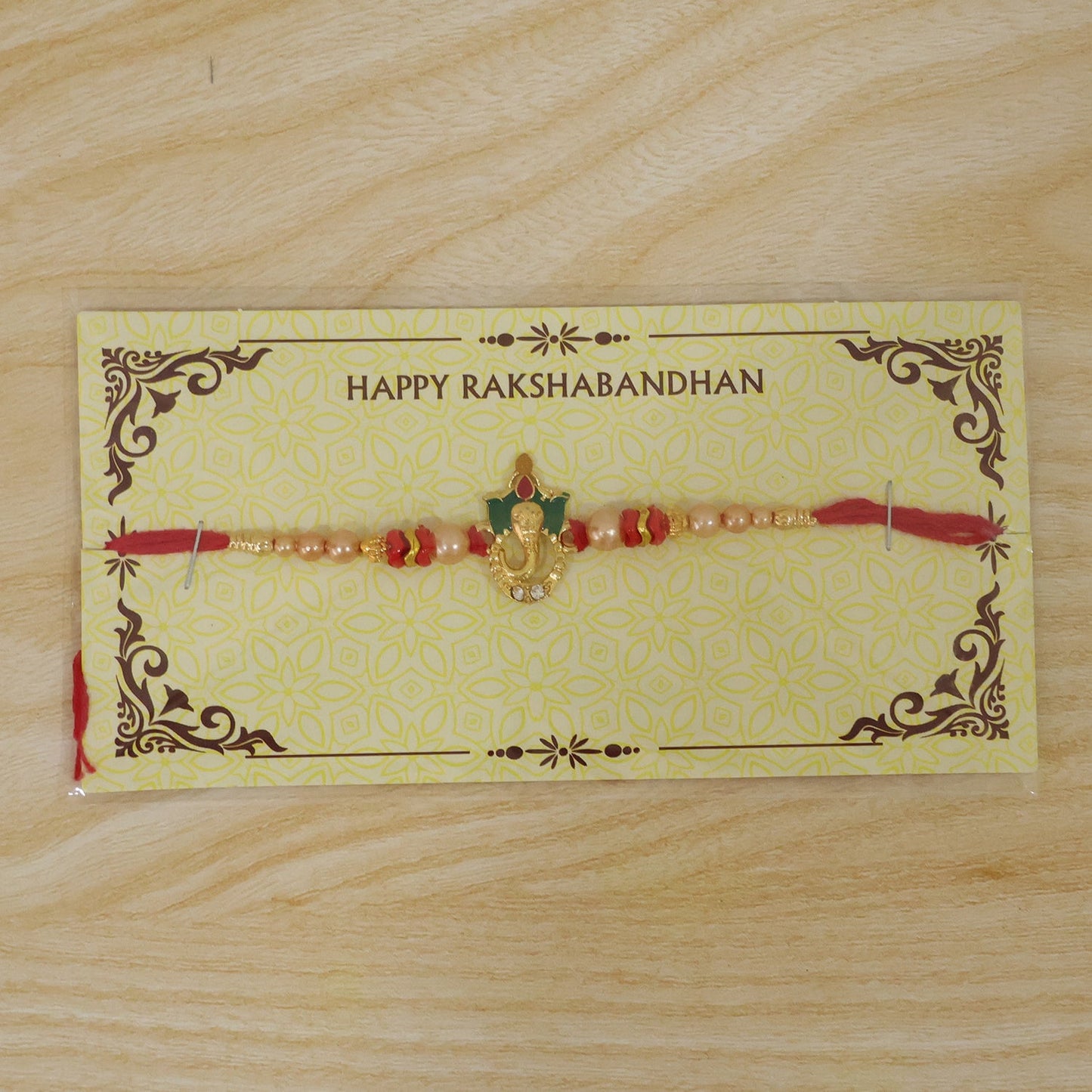 Ganesha Charm Stone Studded Designer Rakhi Raksha Bandhan Special
