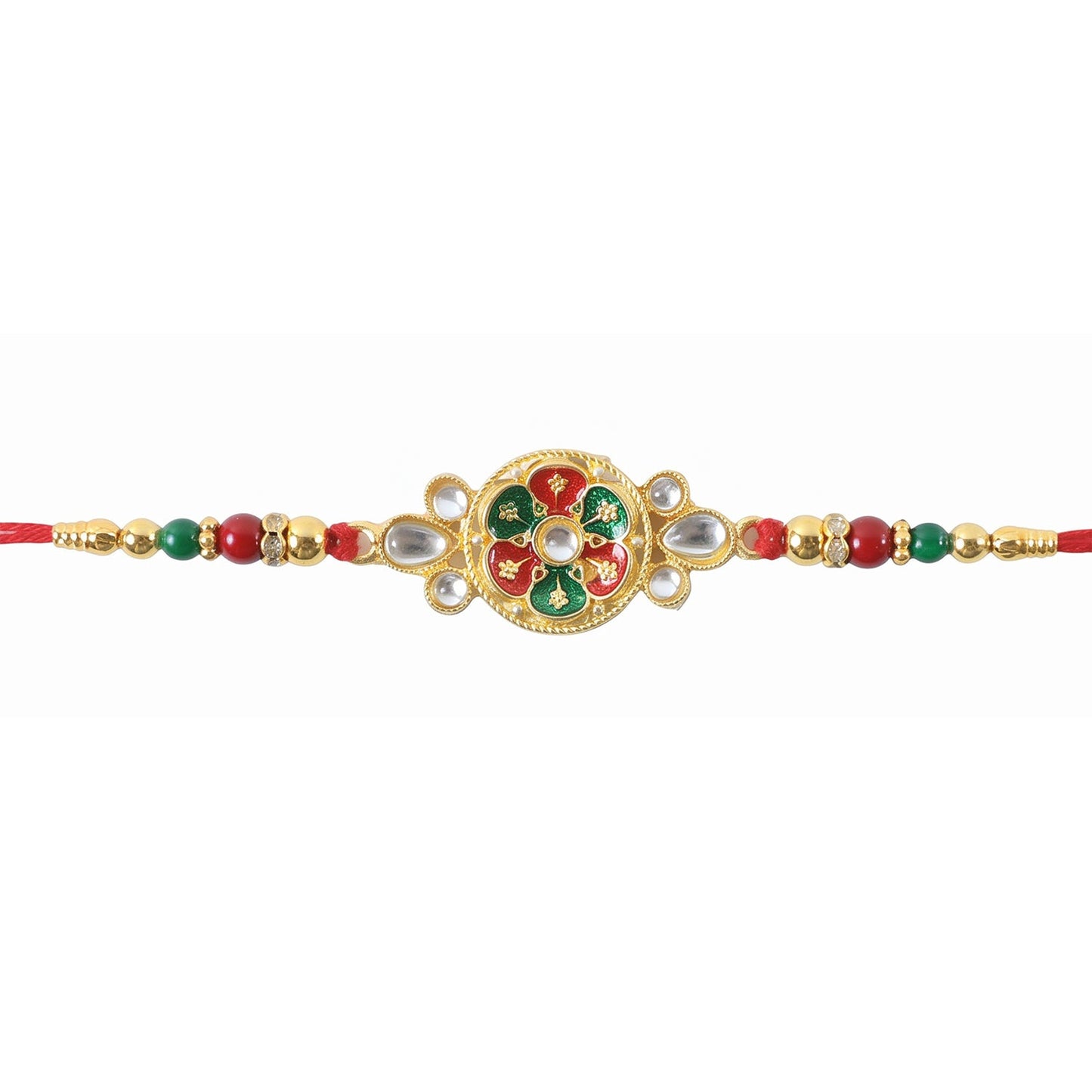 Floral Cluster Stone Designer Rakhi Raksha Bandhan Premium Gift