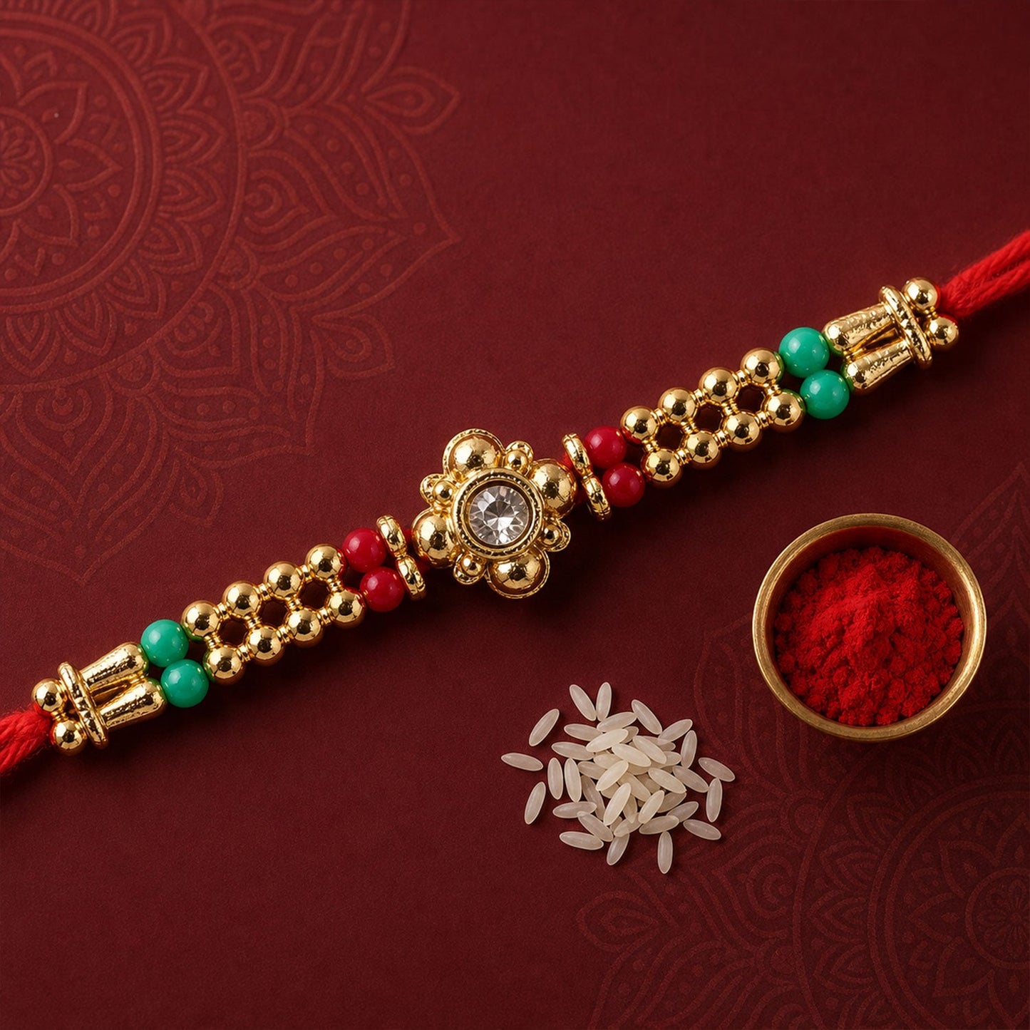 Premium Style Stone Charm Rakhi Raksha Bandhan Festive Special