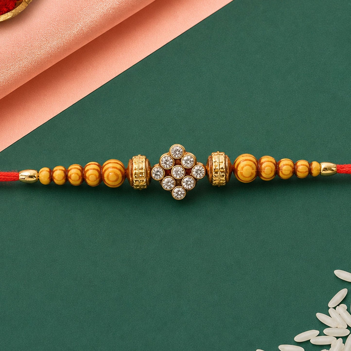 Pearl Flower Cluster Designer Rakhi Raksha Bandhan Celebration