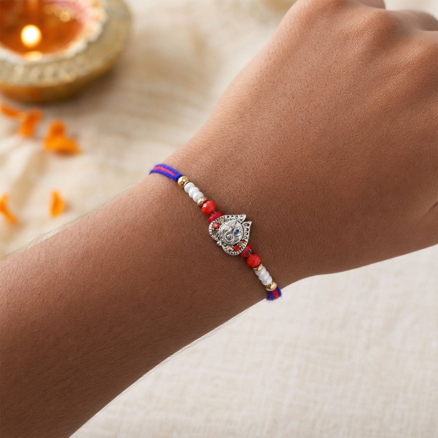 Ganesh Mofit Charm Designer Rakhi Raksha Bandhan Festive Gift