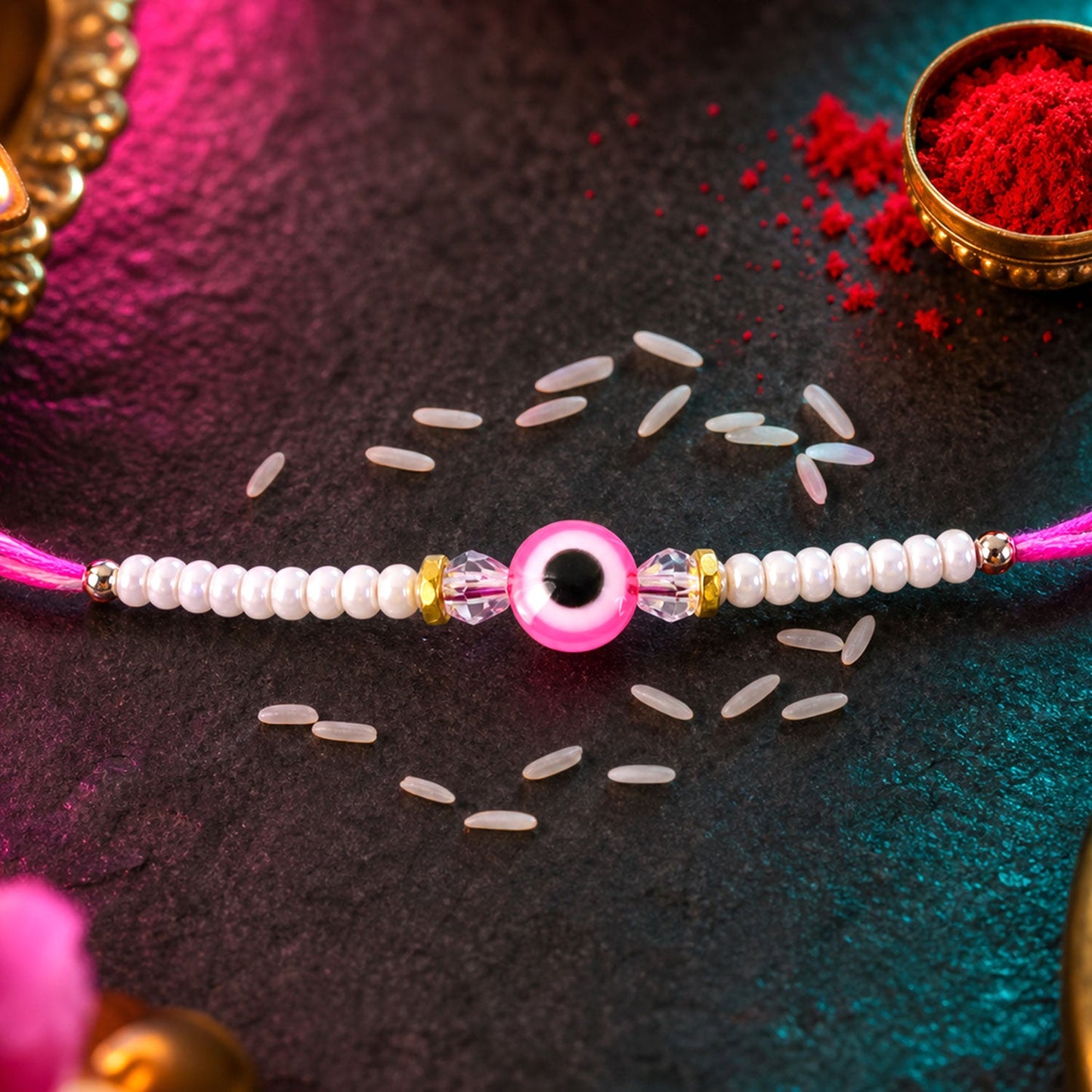 Evil Eye Charm Bracelet Designer Rakhi Raksha Bandhan Gift Special