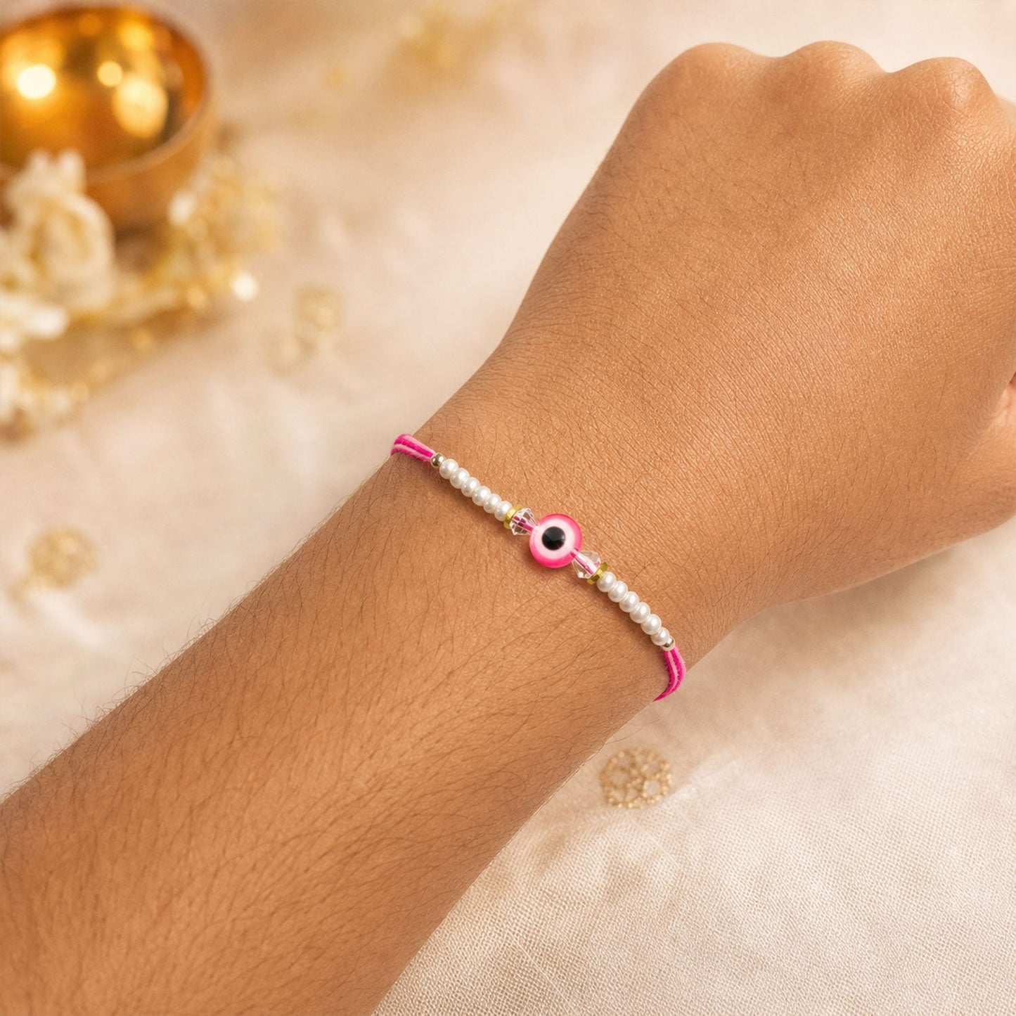 Evil Eye Charm Bracelet Designer Rakhi Raksha Bandhan Gift Special