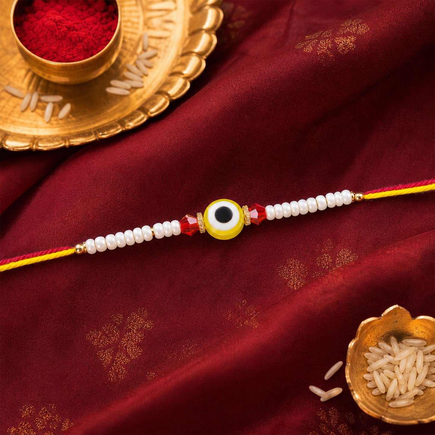 Evil Eye Disc Bracelet Designer Rakhi Raksha Bandhan Festive Gift