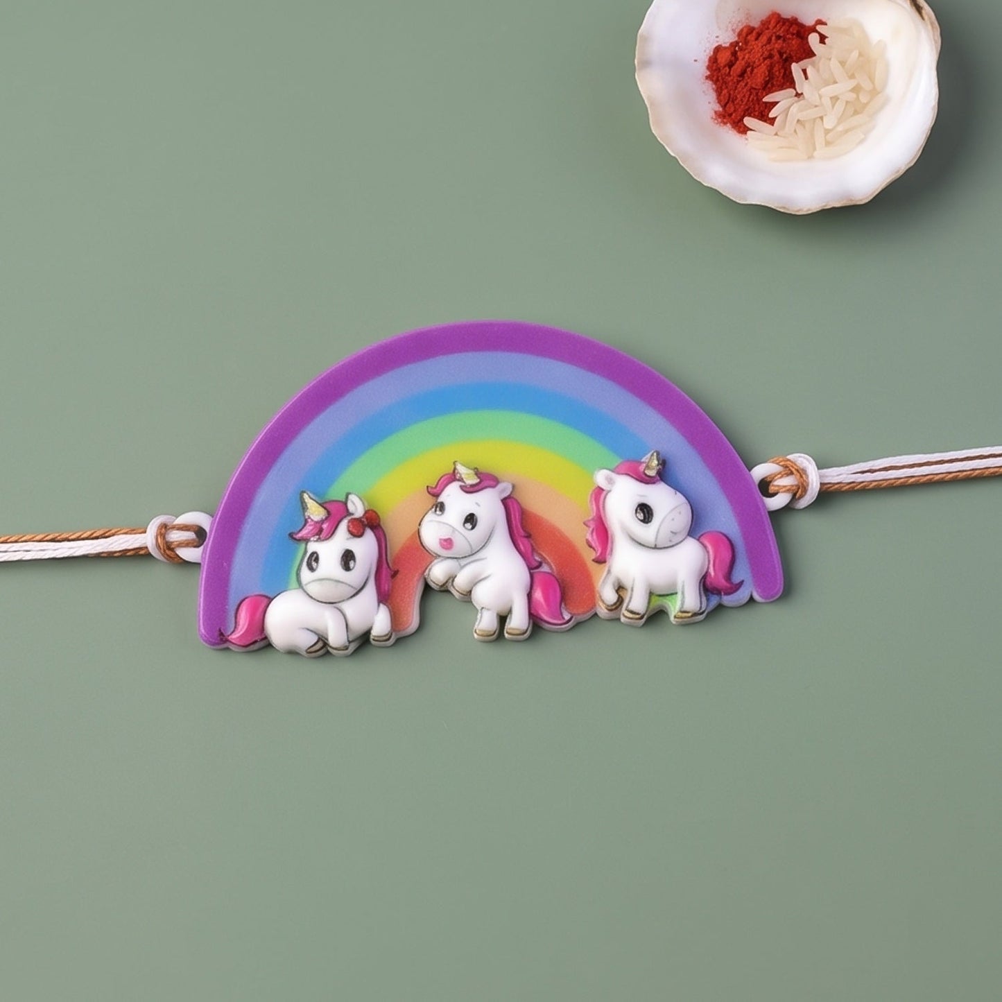 Rainbow Unicorn Kids Designer Rakhi Raksha Bandhan Celebration Gift