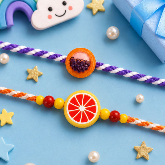 Fruit Slice Designer Kids Rakhi Combo Raksha Bandhan (2 Pc)