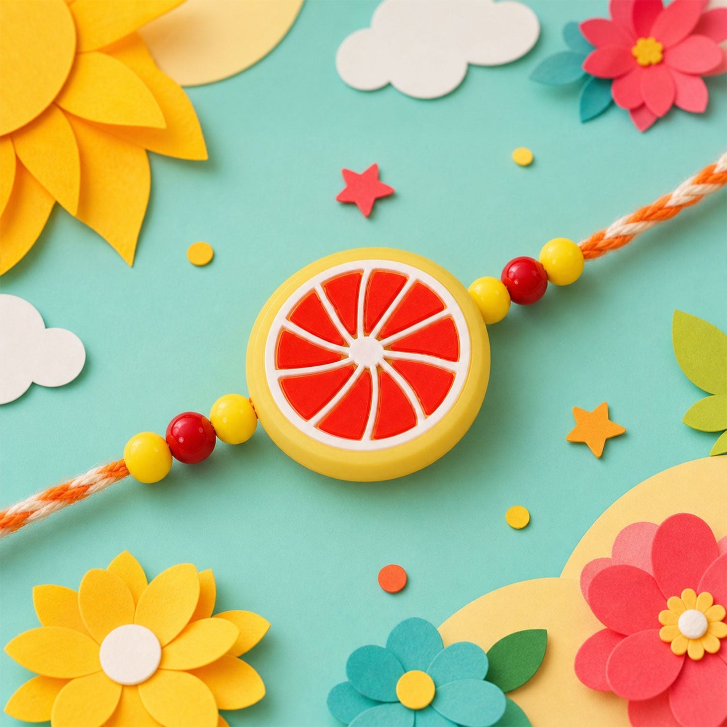Fruit Slice Designer Kids Rakhi Combo Raksha Bandhan (2 Pc)