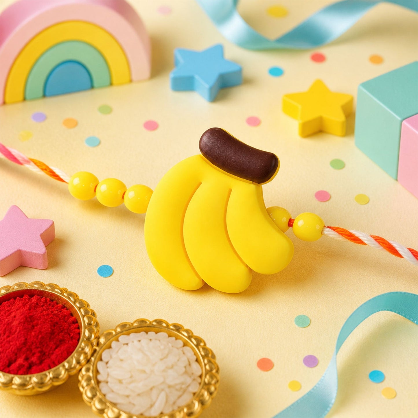 Coffee Banana Cupcake Kids Rakhi Combo Raksha Bandhan Set (3 Pc)