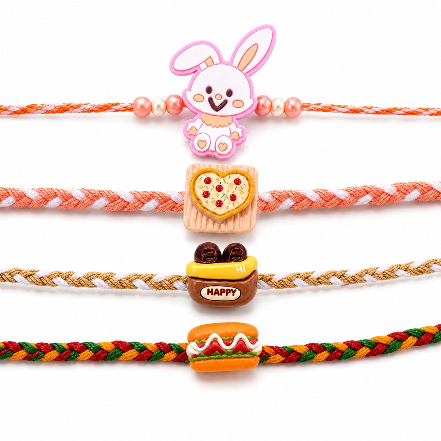 Bunny Snacks Kids Designer Rakhi Combo Pack Raksha Bandhan (4 Pc)