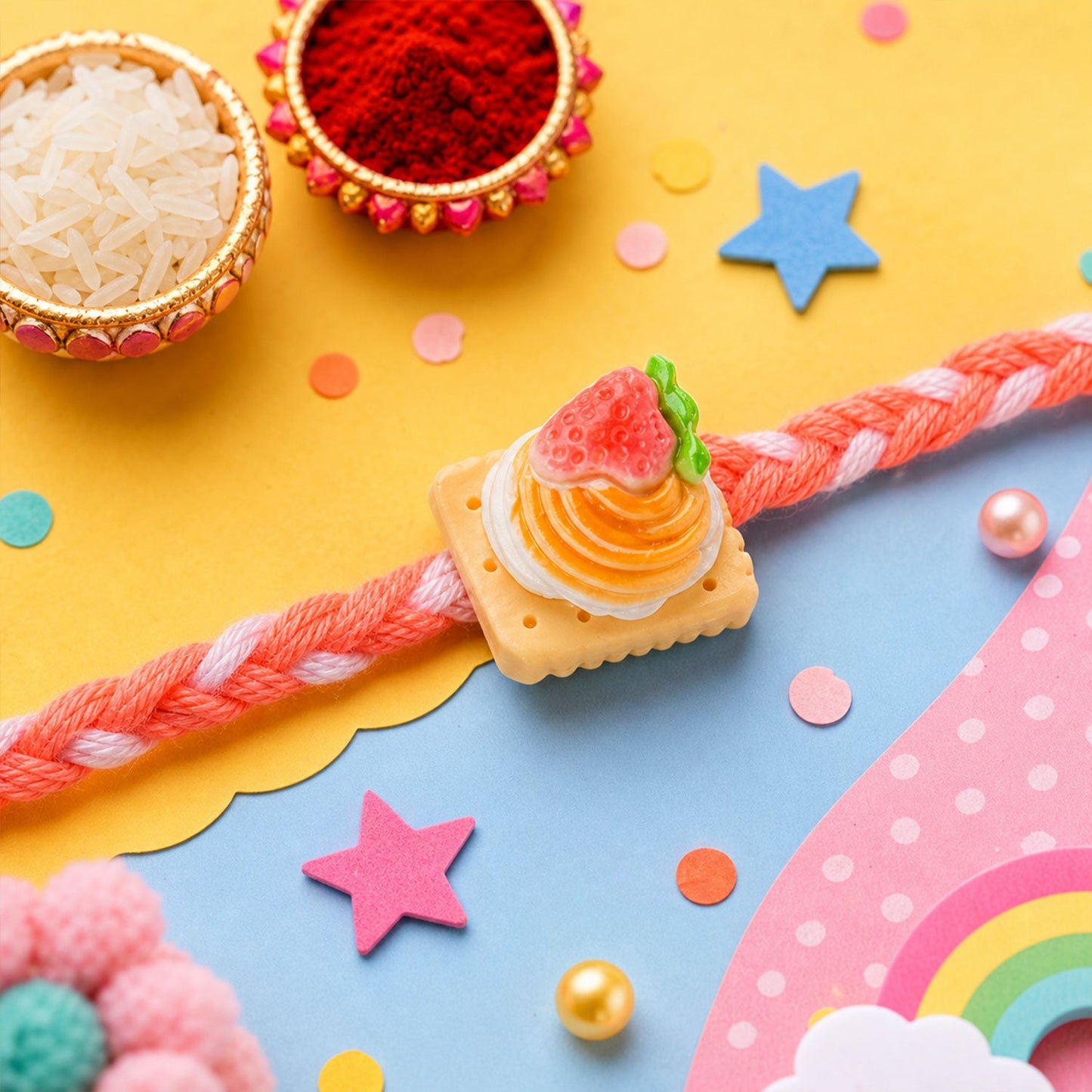Milk Fries Cake Kids Rakhi Combo Set Raksha Bandhan Special (4 Pc)