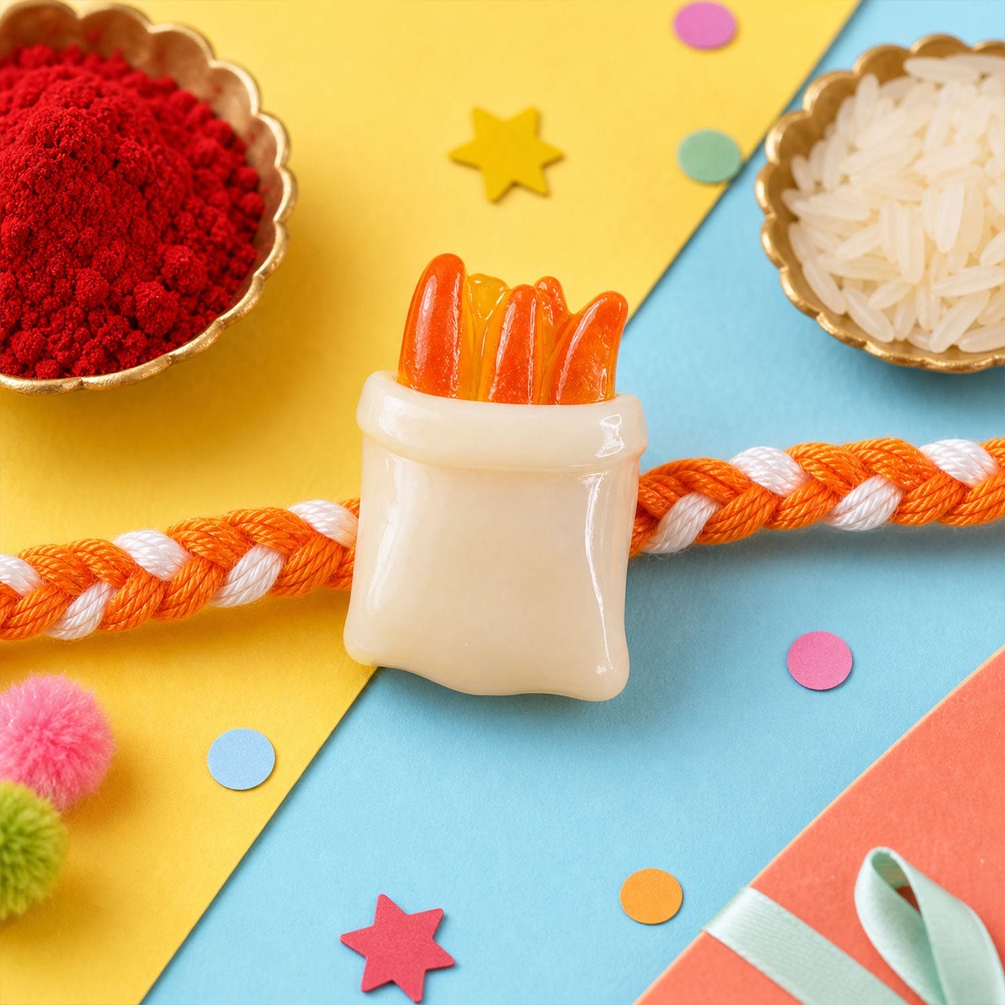 Milk Fries Cake Kids Rakhi Combo Set Raksha Bandhan Special (4 Pc)