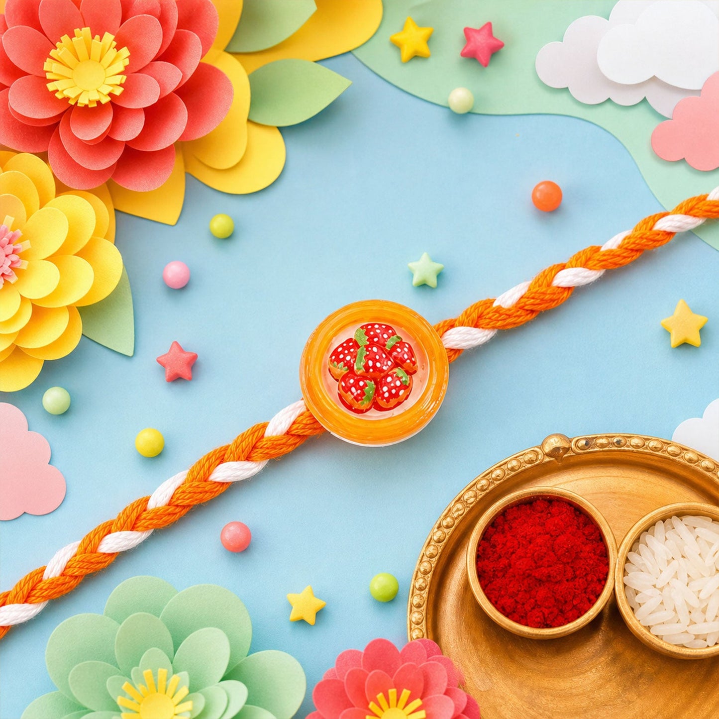 Juice Fruit Candy Kids Rakhi Combo Pack Raksha Bandhan Set (4 Pc)