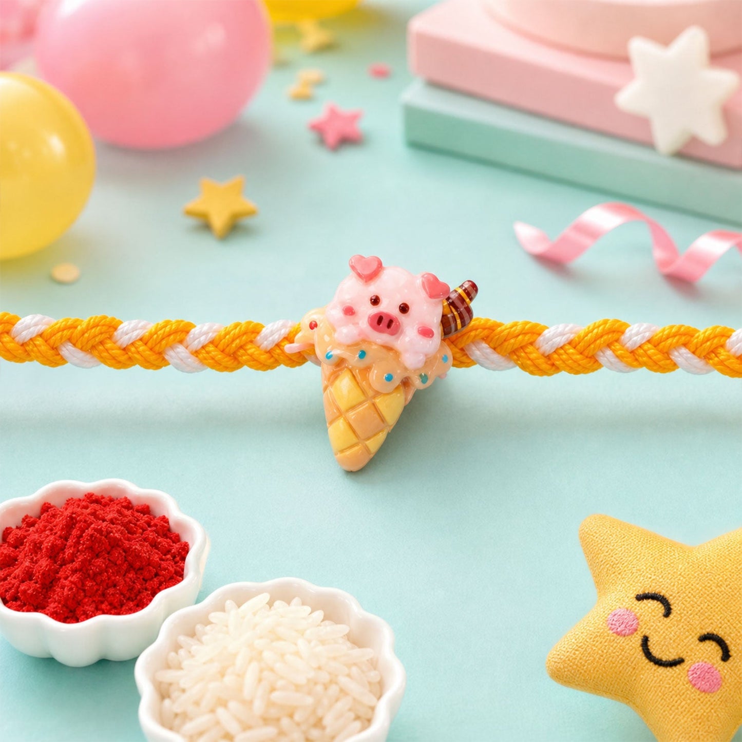 Fries Drink Ice Cream Kids Rakhi Combo Set Raksha Bandhan (3 Pc)