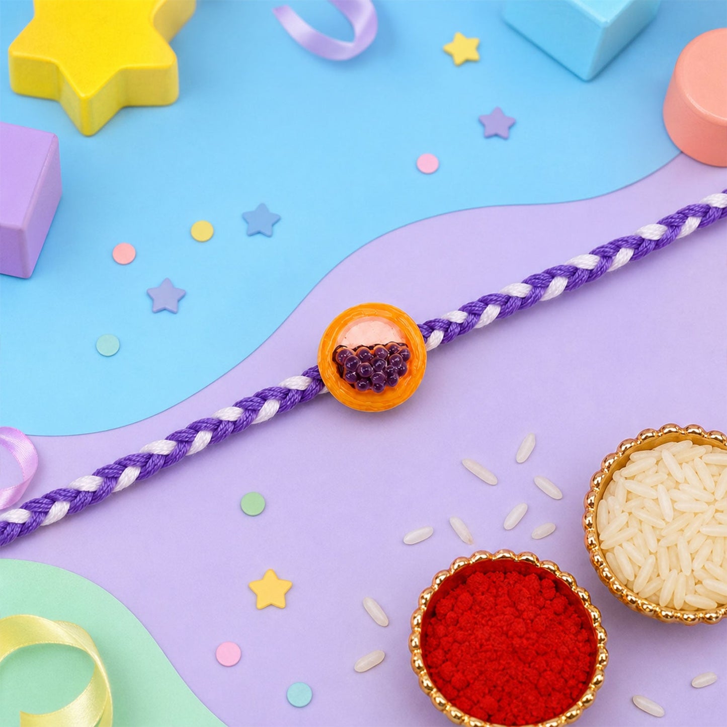 Unicorn Fruit Food Kids Rakhi Combo Pack Raksha Bandhan (4 Pc)