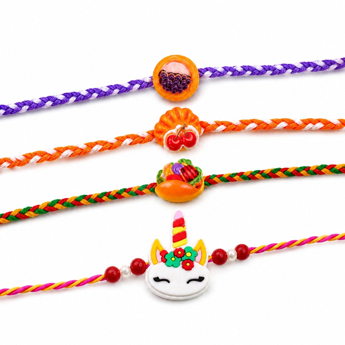 Unicorn Fruit Food Kids Rakhi Combo Pack Raksha Bandhan (4 Pc)