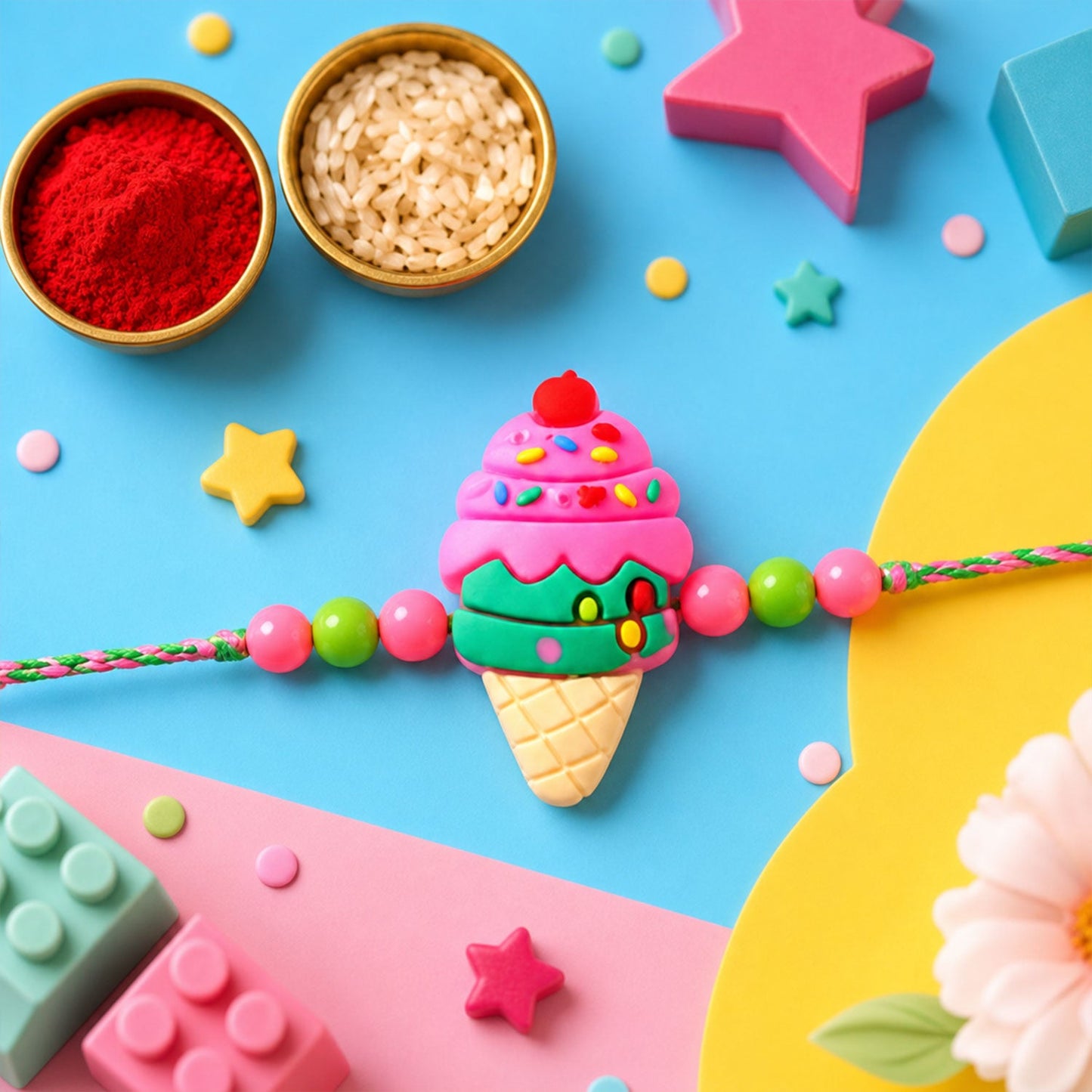 Ice Cream Bunny Kids Designer Rakhi Combo Pack Raksha Bandhan (3 Pc)