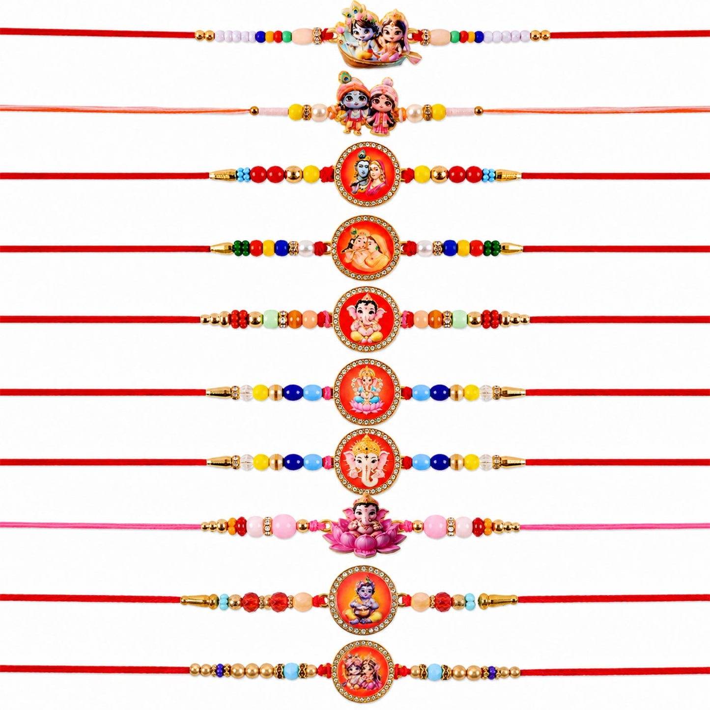 Divine Premium Designer Rakhi Combo Set Raksha Bandhan (10 Pc)