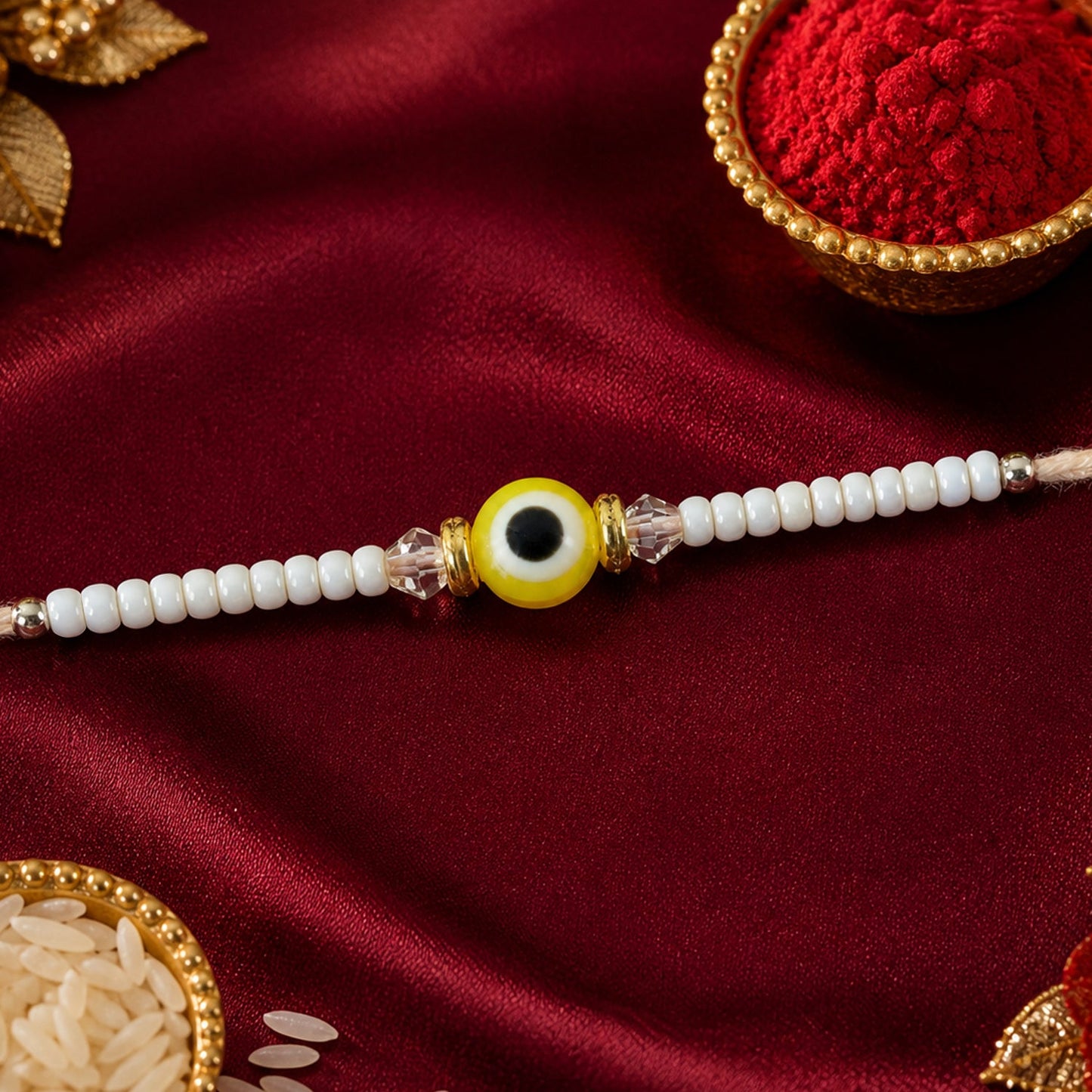 Evil Eye Pearl Rakhi Design for Raksha Bandhan Special
