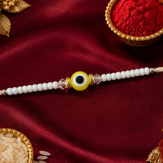 Evil Eye Pearl Rakhi Design for Raksha Bandhan Special