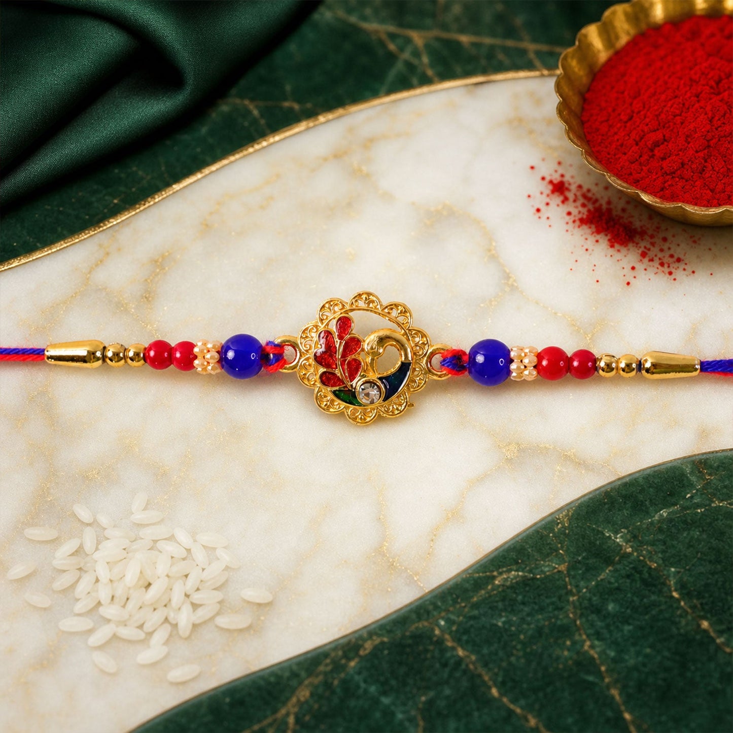 Premium AD Stone Studded Designer Rakhi for Brother | Fancy Diamond Look Rakhi