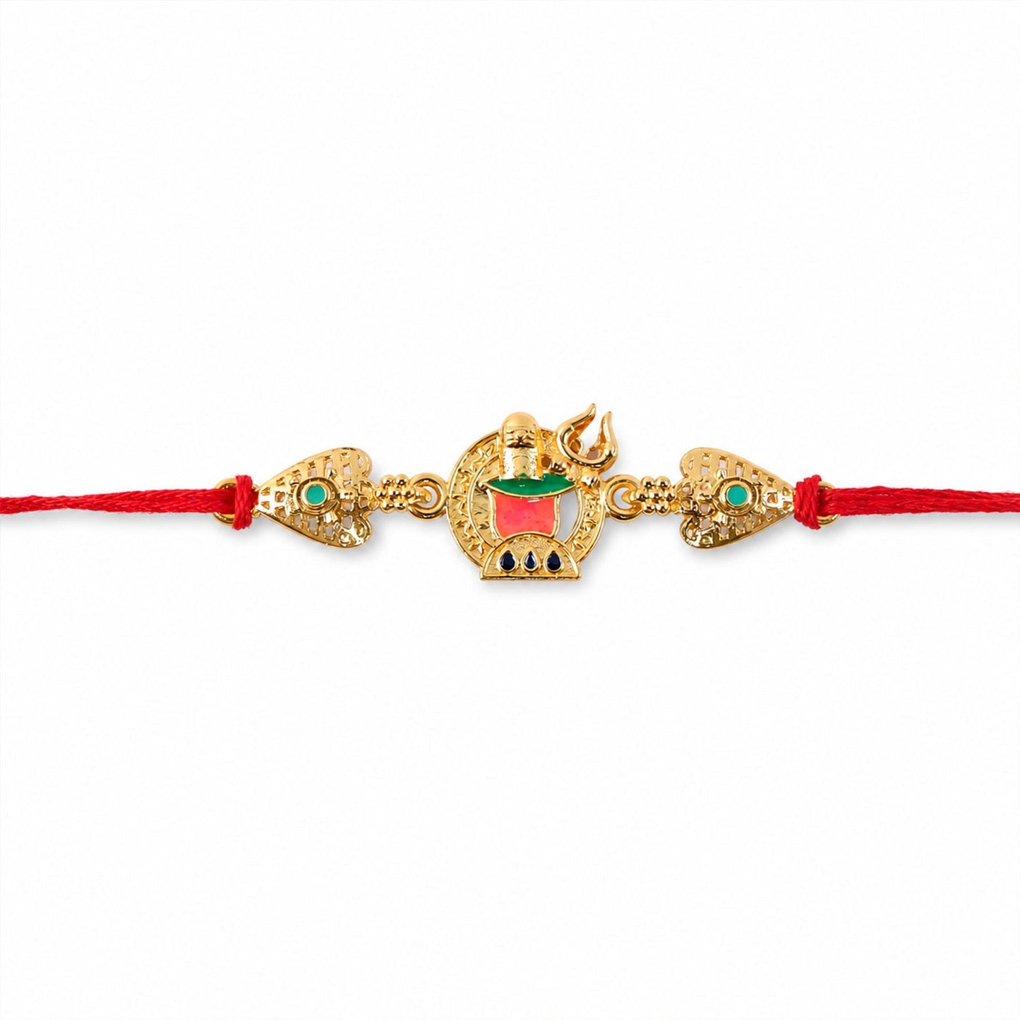 Stylish Golden Om Rakhi with Red Thread for Brother | Divine Rakshabandhan Rakhi
