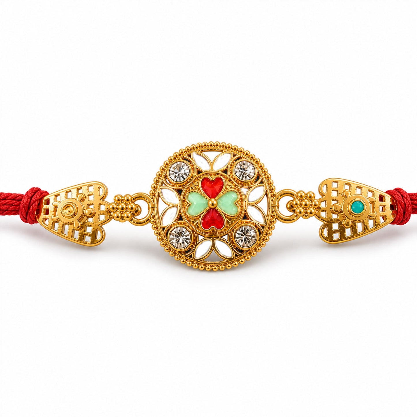 Fancy Beads Rakhi with Golden Charm for Brother | Latest Design Rakhi