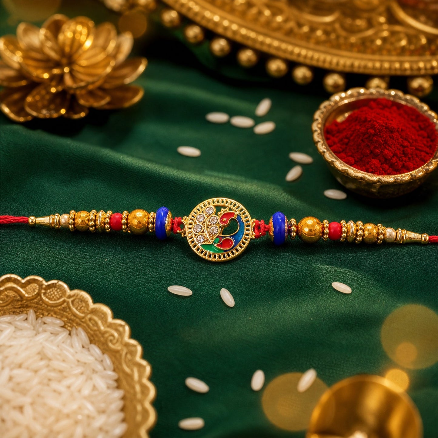 Classic AD Diamond Look Rakhi for Brother | Sparkling Premium Rakhi