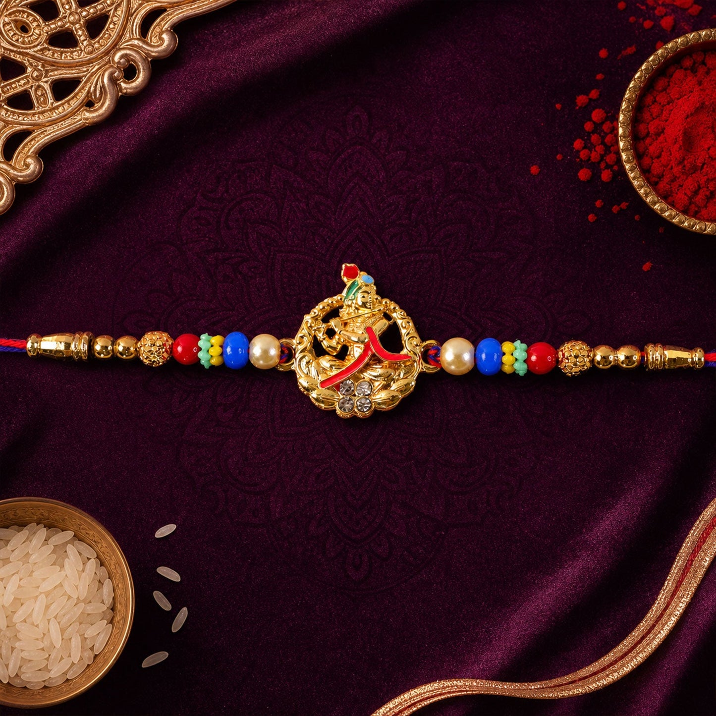 Sacred Rudraksha Beads Rakhi for Brother | Traditional Spiritual Rakhi