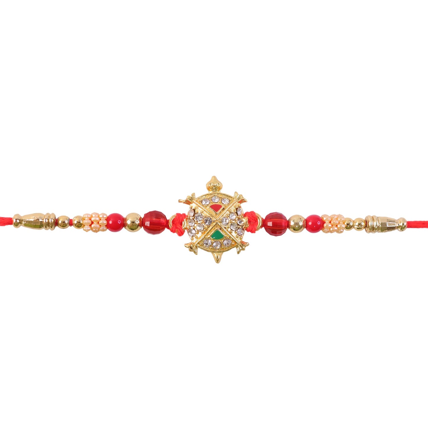 Tortoise Shape Designer Rakhi with Stone Beaded Festive Detailing