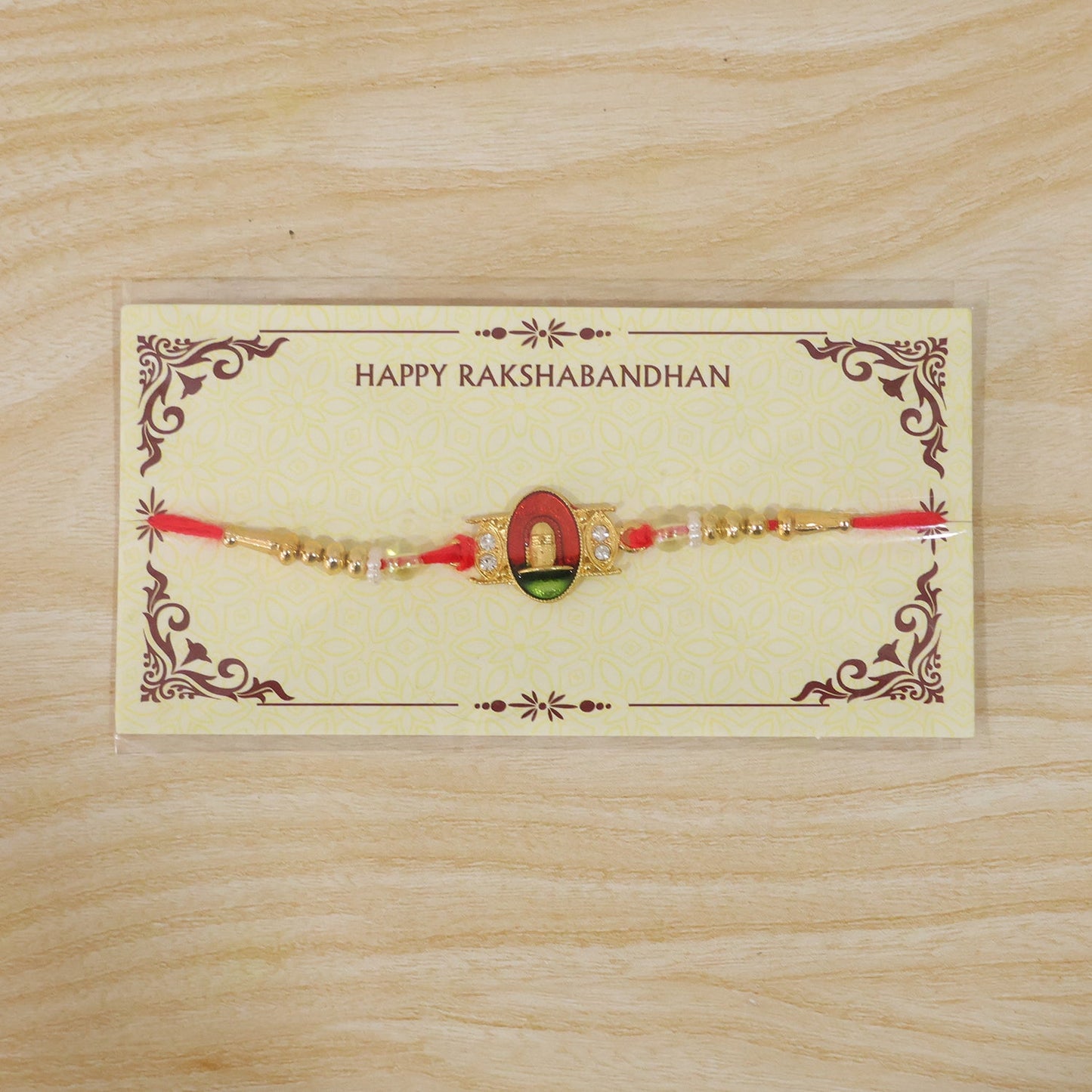 Shivling Motif Pearl Beaded Puja Style for Auspicious Traditional Rakhi