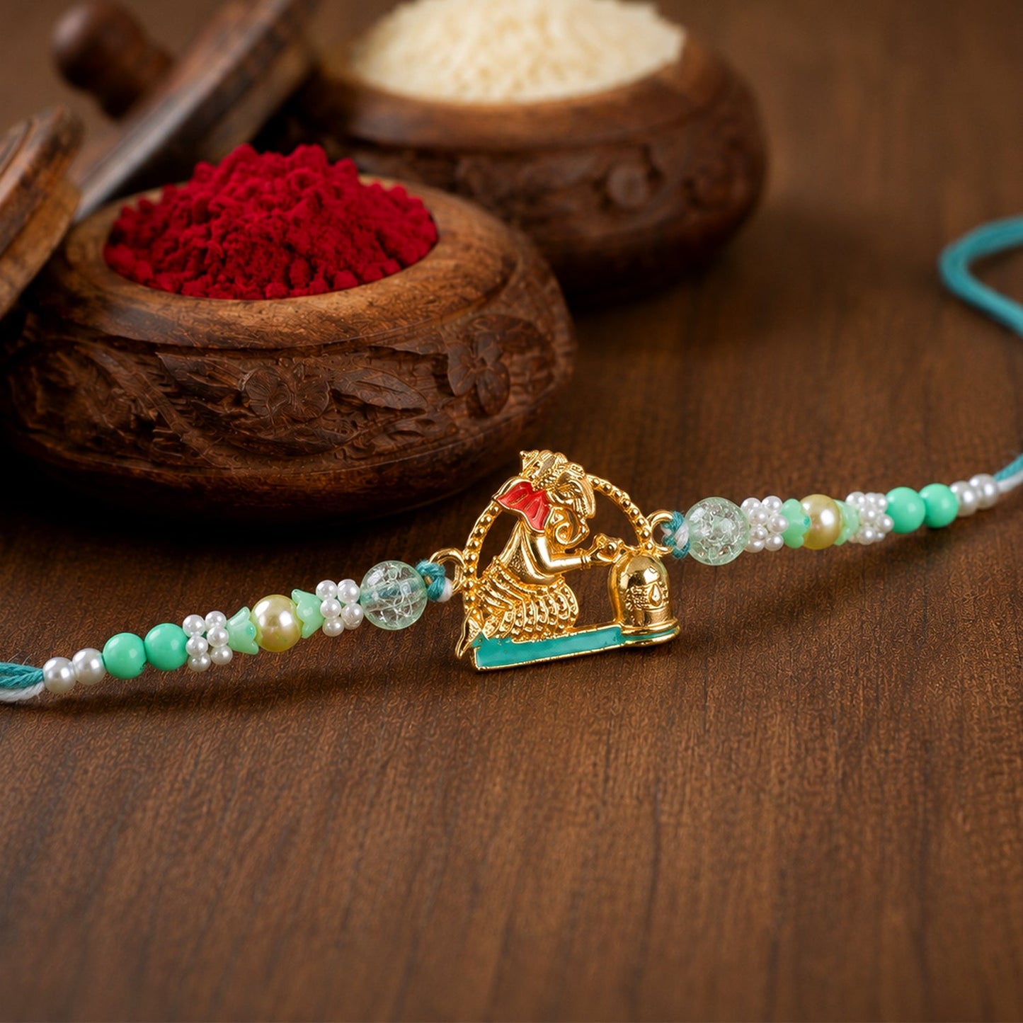 Lord Ganesha with Shivling Designer Rakhi for Brother