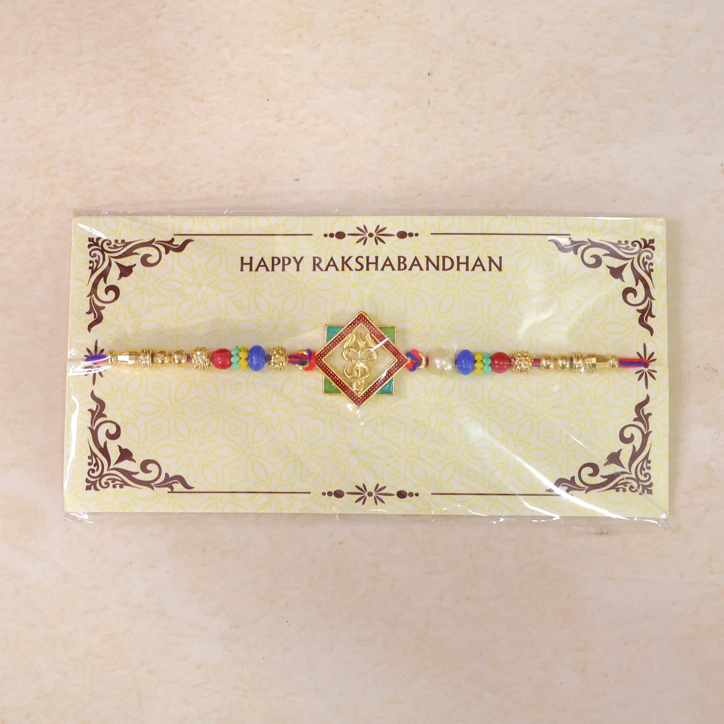 Premium Om Symbol and Trishul Rakhi for Brother