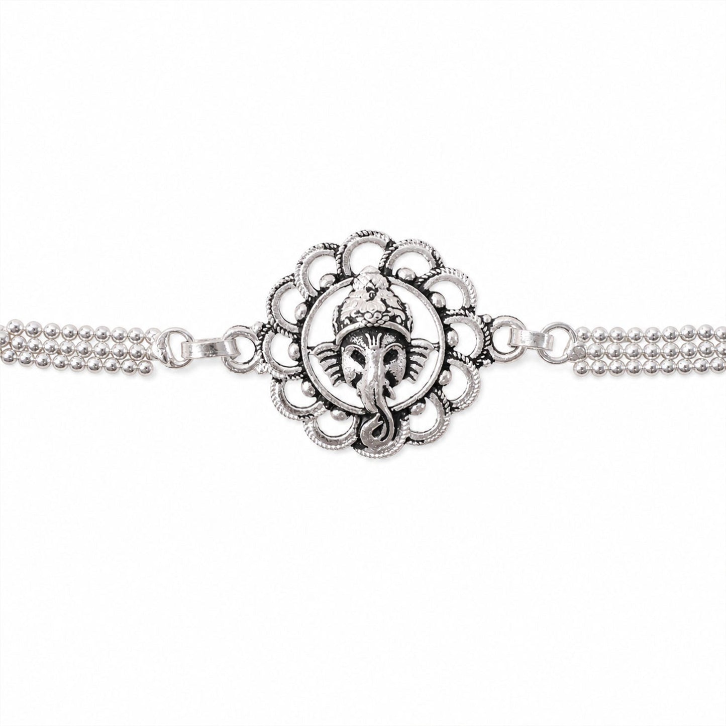 Divine Krishna Chain Style Devotional Motif Pattern Brother Rakhi